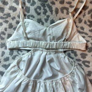 Elegant White matte/silky mini dress